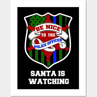 police officer thin blue line christmas gift Posters and Art